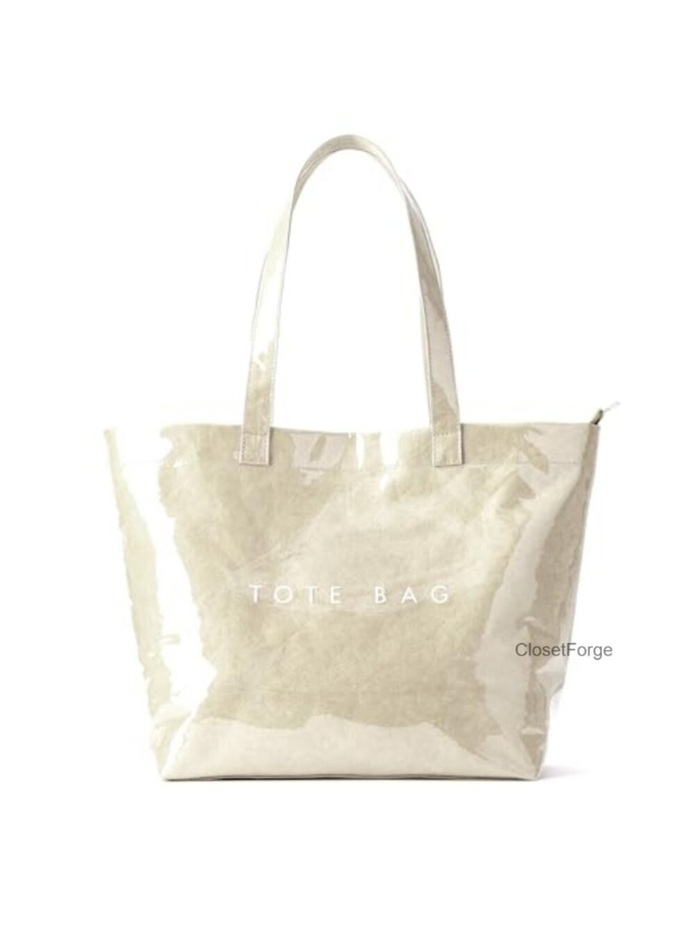 PVC Zipper Tote Bag Jelly Plastic Kraft Paper Summer Beach Bag Large Hobo Carry